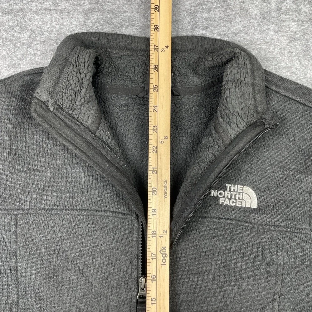 The North Face Jacket Mens M Dark Grey Gordon Lyons Full Zip Fleece Sweater Knit
